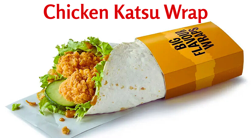Chicken Katsu Wrap with crispy chicken, lettuce, and cucumber in a soft tortilla.